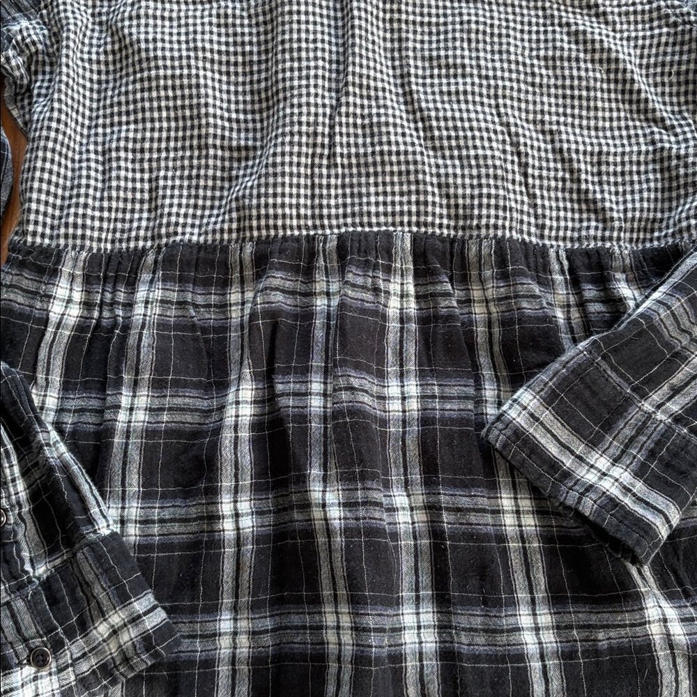 KRAZY KAT Black and White Plaid Shirt - Picture 6 of 7